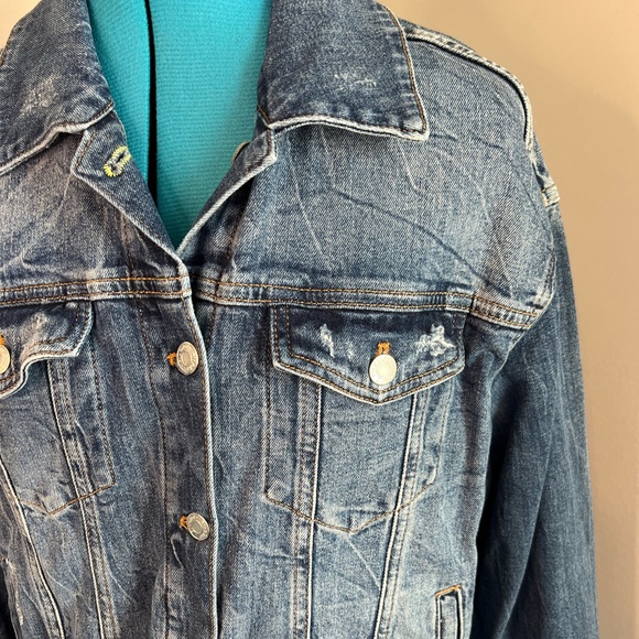 Pilcro and the Letterpress Boyfrined Denim Jacket Sz Sm NWOT Anthropologie - Picture 2 of 4